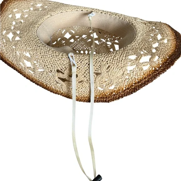 Stylish Tan Woven Cowboy Hat - Picture 4 of 4